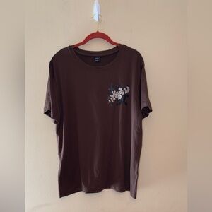 NFINITY Dark Brown Floral Graphic Tee